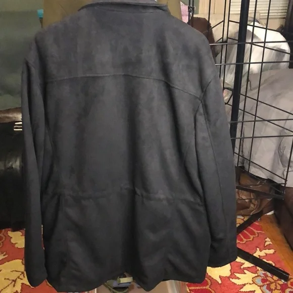 Men's Black Soft suede-like Jacket Coat with quilted lining by Robert Graham XXL - Picture 8 of 8